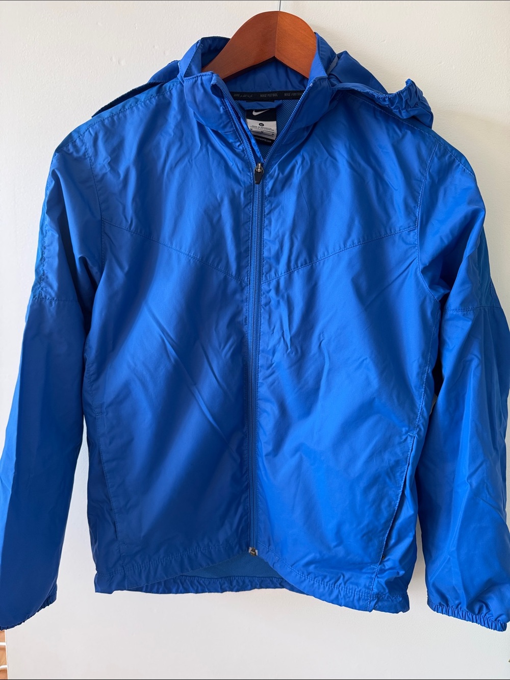 Nike Kids Blue Hooded Rain Jacket